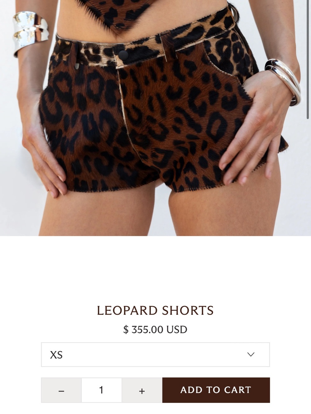 🐆NEW Understated Leather Leopard Hair-On Hide Shorts | S | $355 Retail🐆